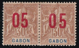 Gabon N°71A - Chiffres Espacés Tenant à Normal - Neuf * Avec Charnière - Gomme B - Neufs