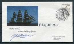 1984 Denmark Frederikshavn Cutty Sark Tall Ships Race "GEORG STAGE" Signed Cover. Slania - Storia Postale