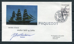 1984 Denmark Frederikshavn Cutty Sark Tall Ships Race "GEORG STAGE" Signed Cover. Slania - Storia Postale