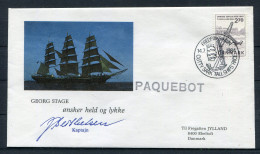 1984 Denmark Frederikshavn Cutty Sark Tall Ships Race "GEORG STAGE" Signed Cover. Slania - Storia Postale