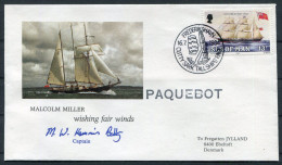 1984 I.O.M. Denmark Frederikshavn Cutty Sark Tall Ships Race "MALCOLM MILLER" Signed Cover - Storia Postale