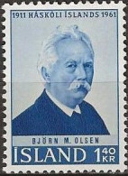 ICELAND 1961 50th Anniversary Of Iceland University - 1k.40, B. M. Olsen (first Vice-chancellor) MH - Neufs