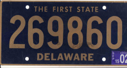 Plaque D' Immatriculation USA - State Delaware, USA License Plate - State Delaware, 30,5 X 15 Cm, Fine Condition - Targhe Di Immatricolazione