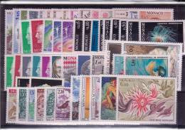 MONACO - 1980 - ANNEE COMPLETE ** - COTE YVERT = 121 EUR. - 55 TIMBRES - Années Complètes