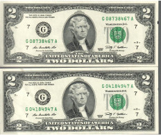 USA 2 Dollars  G  2009   2 Pcs  UNC - Federal Reserve Notes (1928-...)