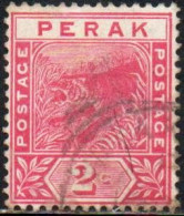 MALAYA PERAK MALESIA 1892 1895 TIGER  2c USED USATO OBLITERE' - Perak