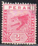 MALAYA PERAK MALESIA 1892 1895 TIGER  2c USED USATO OBLITERE' - Perak