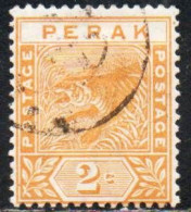 MALAYA PERAK MALESIA 1892 1895 TIGER  2c USED USATO OBLITERE' - Perak