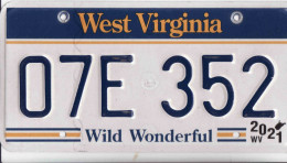 Plaque D' Immatriculation USA- State West Virginia, USA License Plate - State West Virginia, 30,5 X 15cm, Fine Condition - Number Plates