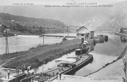 08-FUMAY- CANAL , ECLUSE , BARRAGE ET TURBINES DES USINES DU PIED-SELLE - Fumay