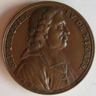 Médaille Académie Française 1710 Esprit Fléchier Évêque De Nîmes, Par Dassier - Royal / Of Nobility
