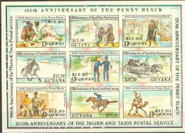 Guyana 1990, 150th Penny Black, Horse, 9val In BF IMPERFORATED - Chevaux