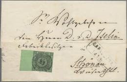 Baden - Marken Und Briefe: 1852, 6 Kr Schwarz A. Gelbgrün, Linkes Randstück Mit - Otros & Sin Clasificación