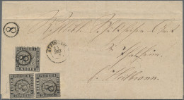 Baden - Marken Und Briefe: 1860, 1 Kr. Schwarz, Einzelwert Und Senkrechtes Paar, - Other & Unclassified