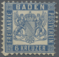 Baden - Marken Und Briefe: 1862, Wappen, Weisser Hintergrund 6 Kr. Preussischbla - Otros & Sin Clasificación
