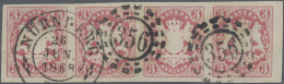 Bayern - Marken Und Briefe: 1867 'Wappen' 3 Kr. Rosa Im Waag. VIERERSTREIFEN, Sa - Otros & Sin Clasificación