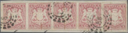 Bayern - Marken Und Briefe: 1867 'Wappen' 3 Kr. Rosa Im Waag. VIERERSTREIFEN Plu - Otros & Sin Clasificación
