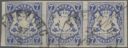 Bayern - Marken Und Briefe: 1868 'Wappen' 7 Kr. Dunkelultramarin Im Waag. DREIER - Other & Unclassified