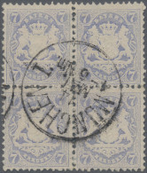 Bayern - Marken Und Briefe: 1870 'Wappen' 7 Kr. Mattultramarin Im VIERERBLOCK, S - Other & Unclassified