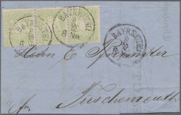 Bayern - Marken Und Briefe: 1875 'Wappen' 1 Kr. Mattgrün Im Waag. DREIERSTREIFEN - Otros & Sin Clasificación