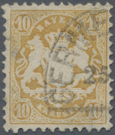 Bayern - Marken Und Briefe: 1875, 10 Kr Dunkelchromgelb, Entwertet Mit Halbkreis - Other & Unclassified