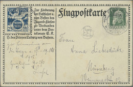 Bayern - Ganzsachen: 1912, Flugpostkarte 5 Pfg. Luitpold + 25 Pfg. Blau "NUERNBE - Otros & Sin Clasificación