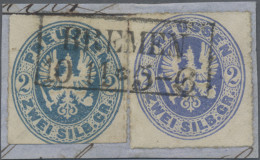 Preußen - Marken Und Briefe: 1861, 2 Sgr Ultramarin Und 2 Sgr Preußischblau (Unt - Other & Unclassified