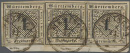 Württemberg - Marken Und Briefe: 1851, 1 Kr. Schwarz Auf Sämisch, Drei Farbfrisc - Other & Unclassified