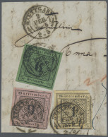 Württemberg - Marken Und Briefe: 1851, 1 Kr. Schwarz Auf Altelfenbein, 6 Kr. Sch - Other & Unclassified