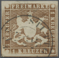 Württemberg - Marken Und Briefe: 1857, 1 Kr Braun, Breit Bis überrandig Geschnit - Other & Unclassified