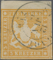 Württemberg - Marken Und Briefe: 1857, 3 Kr. Orangegelb, Leuchtend Farbfrisches - Other & Unclassified