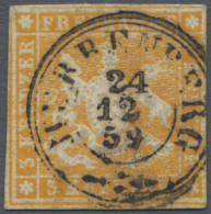 Württemberg - Marken Und Briefe: 1857, 3 Kr Rötlichorange Mit Doppeltem Seidenfa - Other & Unclassified