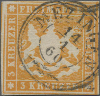 Württemberg - Marken Und Briefe: 1857, 3 Kr. Orange Mit Abart "ohne Seidenfaden" - Other & Unclassified