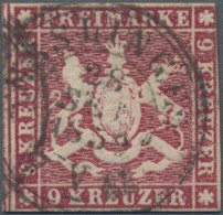 Württemberg - Marken Und Briefe: 1857, Wappen, 9 Kr. Dunkelkarmin, K 2 ESSLINGEN - Other & Unclassified