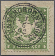 Württemberg - Marken Und Briefe: 1861, 6 Kr. Grün, Dickes Papier (kleiner Eckman - Other & Unclassified