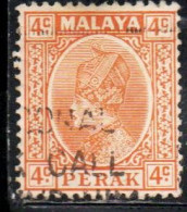 MALAYA PERAK MALESIA 1935 1937 SULTAN ISKANDAR 4c USED USATO OBLITERE' - Perak