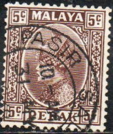 MALAYA PERAK MALESIA 1935 1937 SULTAN ISKANDAR 5c USED USATO OBLITERE' - Perak