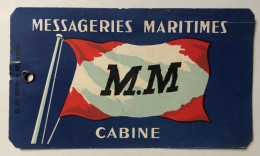 Ancienne étiquette à Bagages Du Paquebot La Bourdonnais Des Messageries Maritimes - Rottier Henri Flers 61 - Autres & Non Classés