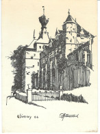 CHIMAY : RARE Illustration De PIERRARD - 1964 - Le Château Vu De L'arrière - Chimay