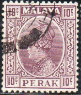 MALAYA PERAK MALESIA 1935 1937 SULTAN ISKANDAR 10c USED USATO OBLITERE' - Perak