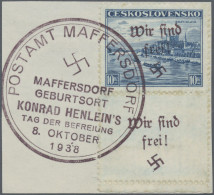 Sudetenland - Maffersdorf: 1938, 10 Kc Landschaften Mit Senkrechten, überdruckte - Sudetenland