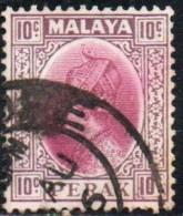 MALAYA PERAK MALESIA 1935 1937 SULTAN ISKANDAR 10c USED USATO OBLITERE' - Perak