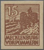 Sowjetische Zone - Mecklenburg-Vorpommern: 1946, Abschiedsausgabe 15 Pf Schwärzl - Other & Unclassified