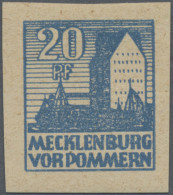 Sowjetische Zone - Mecklenburg-Vorpommern: 1946, Abschiedsserie 20 Pf Blau Auf " - Other & Unclassified