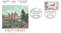 FRANCE 1959 - YT 1222 - Perpignan - Le Castillet - 14.11.1959 - 1950-1959