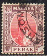 MALAYA PERAK MALESIA 1938 1941 SULTAN ISKANDAR 40c USED USATO OBLITERE' - Perak