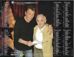 CALENDRIER 2020  JOHNNY HALLYDAY Et AZNAVOUR Chanteurs - Big : 2001-...