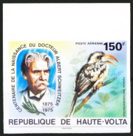 Nobel Winner Schweitzer, Red-billed Hornbill, Birds, Upper Volta 1975 MNH Imperf - Kuckucke & Turakos