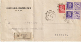 78*- Coppia 50c.-Propaganda Di Guerra:Tutto E Tutti...+20c.Imperiale- Racc. Da Thiene/Vicenza A Ferrara-v.1944 - Kriegspropaganda