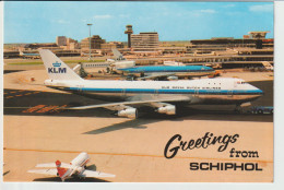 Vintage Pc KLM K.L.M Royal Dutch Airlines Boeing 747 & Douglas Dc-10 @ Schiphol Amsterdam Airport - 1919-1938: Entre Guerres